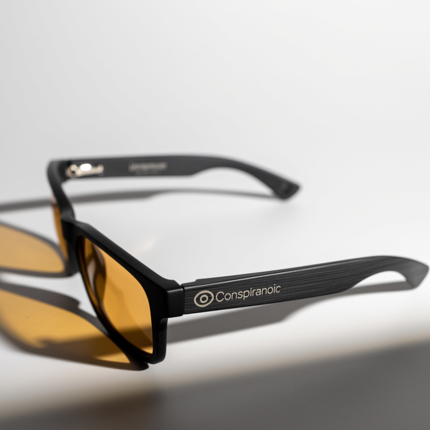 Terra SHIELD Ébano — Gafas Ámbar para dormir mejor