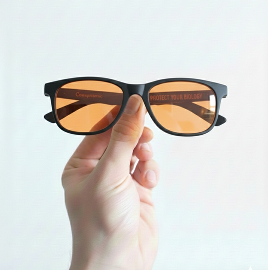 Terra SHIELD Ébano — Gafas Ámbar para dormir mejor