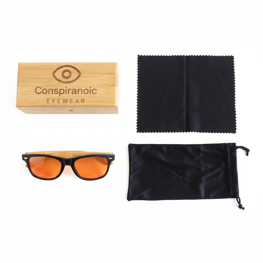 Terra SHIELD Bambú - Gafas bloqueo luz azul bambú natural - Conspiranoic