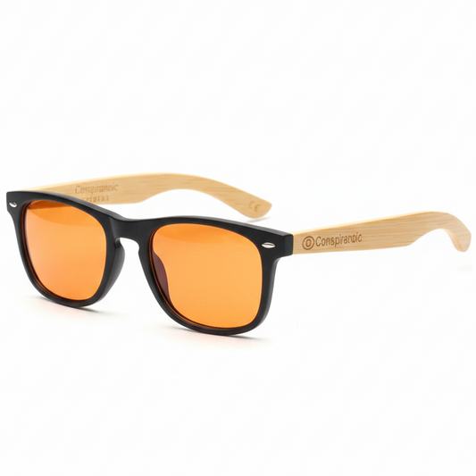 Terra SHIELD Bambú — Gafas Ámbar para dormir mejor